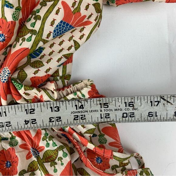 &merci women's large Floral Dress open back Red white cream bridal garden sun - Picture 10 of 12